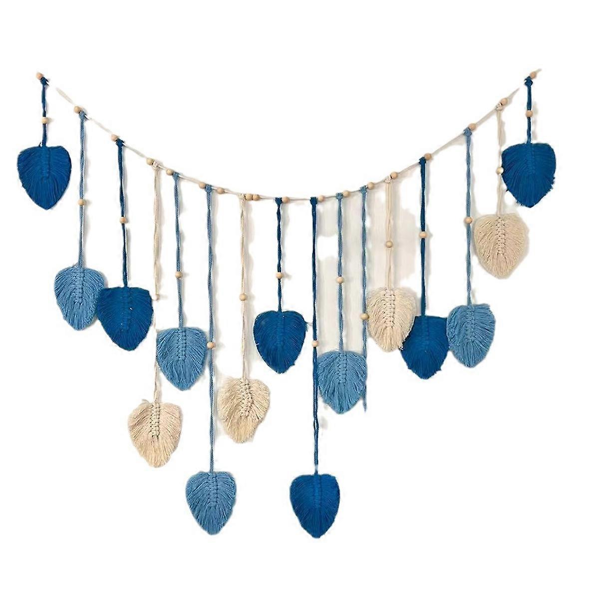 Gewebte Blätter Makramee Ornament, handgemachte gewebte Kunst Wandbehang C