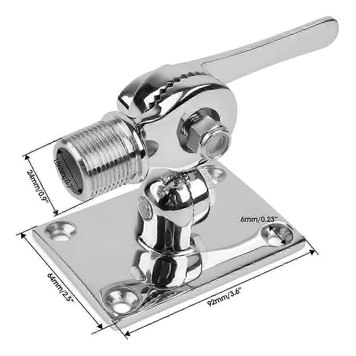 Acouto VHF Marine Antenna Ratchet Mount - Stainless Steel Adjustable Base For Boat Rail Or Deck - View #4