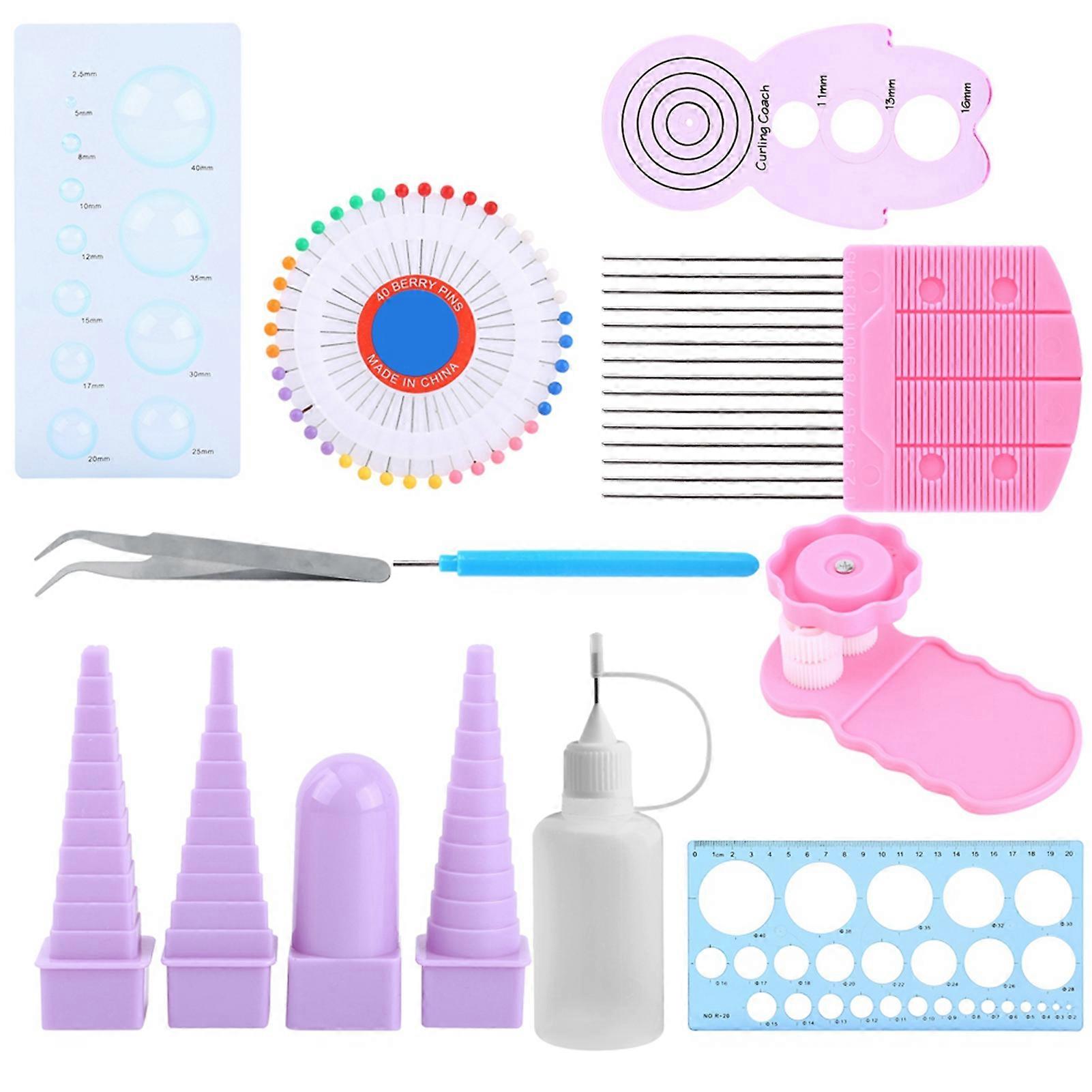 11 in 1 DIY Quilling Tool Kit, Crimper, Comb, Ruler, Pins and Borders