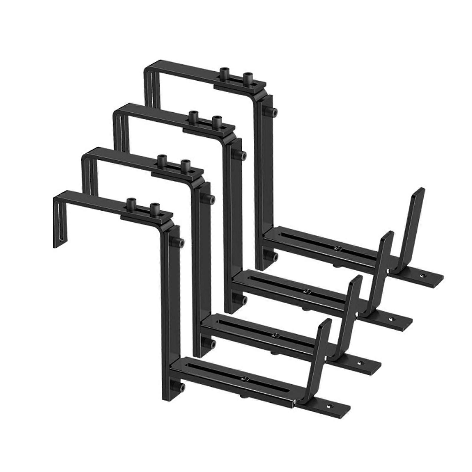 2/4Pcs Window Box Brackets Adjustable Planter Box Brackets Heavy Duty Iron Flower Box Brackets for Railings Balconies