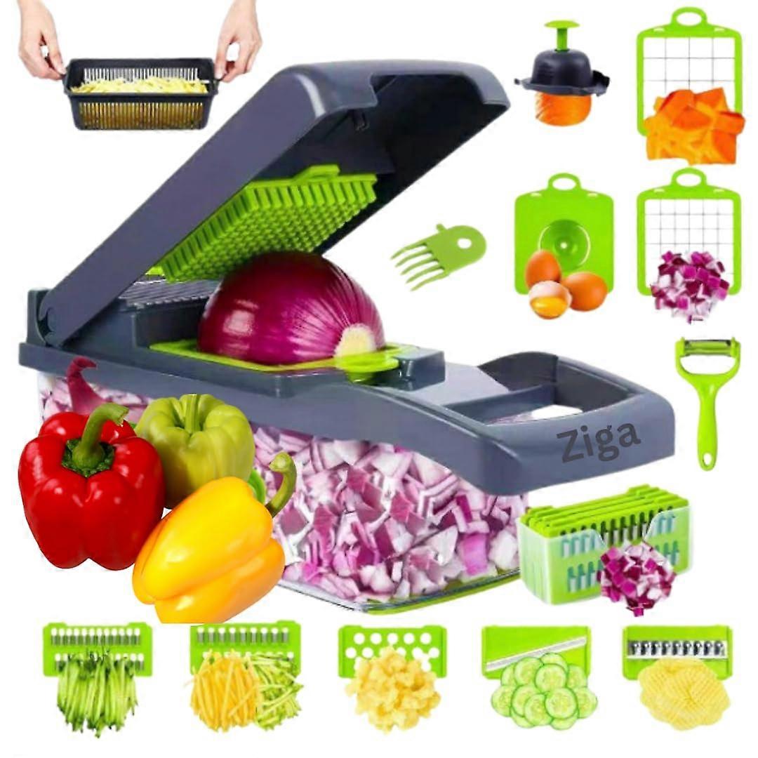 Multifunctional Vegetable Chopper for Carrots 16-in-1 Size