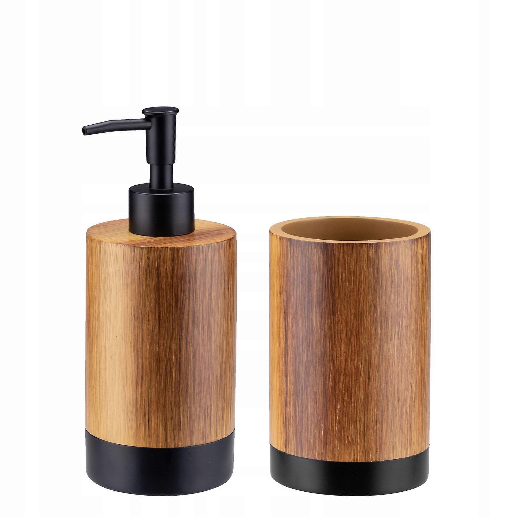 KADAX Badspender Set Becher Holzmuster