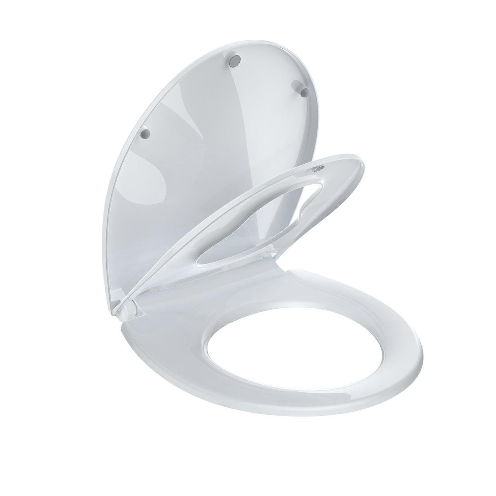 Dual-Flip Soft-Close Toilet Seat Cover with for SecureLock Bathrooms Compact Universal Easy-Clean Design