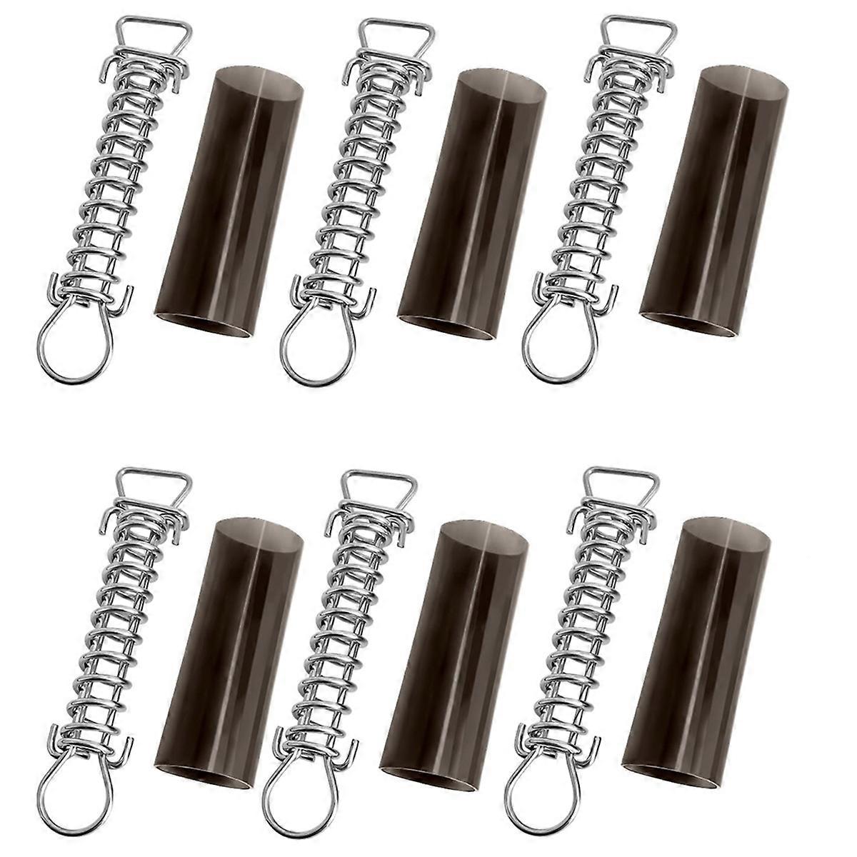 Pacote com 6 capas de inverno para piscina com capa protetora de mola para piscina com anel D de rolha e mangas de mola de vinil