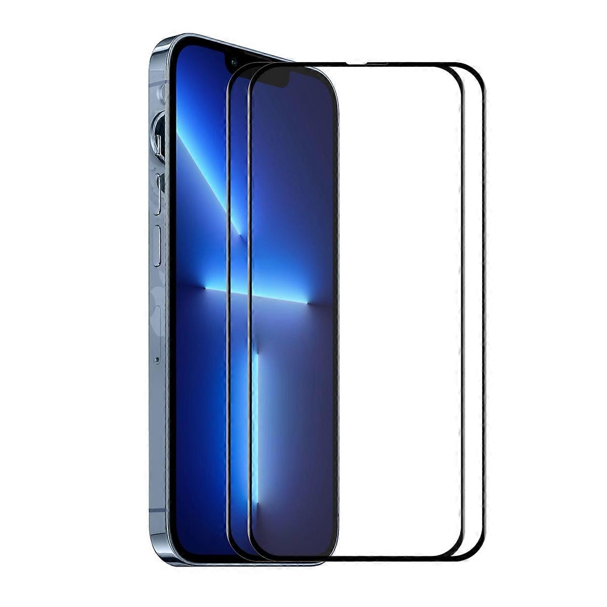 For iPhone 13 Pro Max 2pcs ENKAY Hat-Prince Full Glue Tempered Glass 6D Full Coverage Anti-scratch Protector