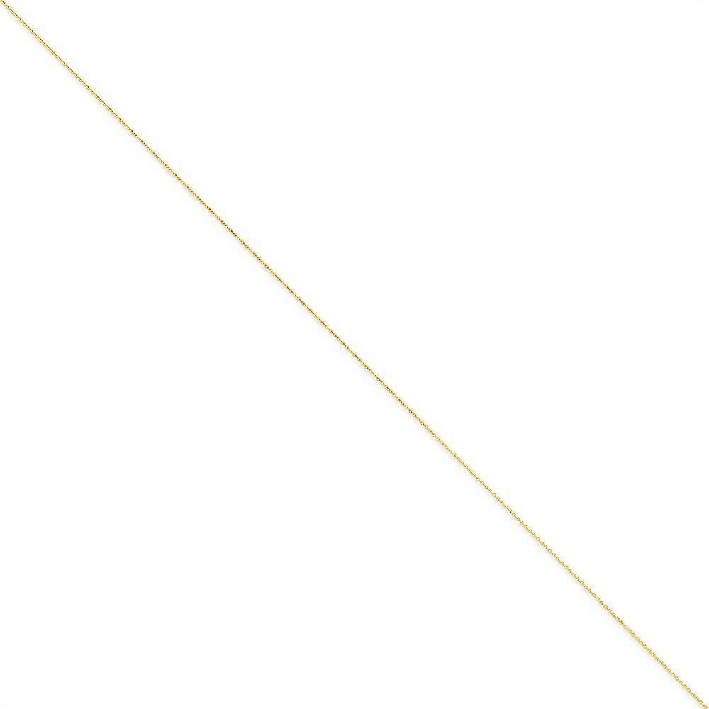 14Kゴールド.75mmケーブルペンダントネックレスチェーンアンクレット-女性と男性のためのアンクレット - 長さ:9〜10