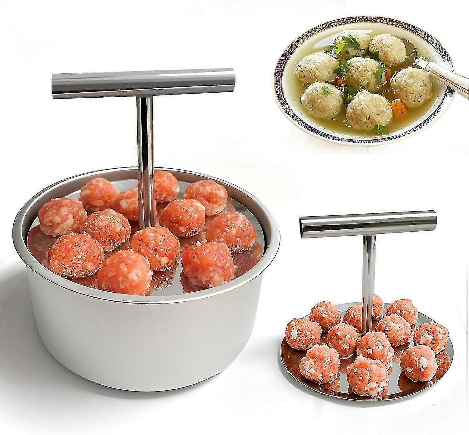 不锈钢肉丸机，12 球手动肉丸制作工具多功能厨房肉丸压榨机简易肉丸挤出机烹饪小工具