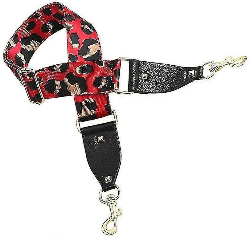 レディースバッグストラップワイドカラフルヒョウショルダーストラップレザーショルダーストラップハンドバッグショルダーストラップ調節可能なショルダーストラップトートバッグ財布Cr用