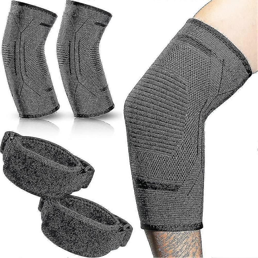 Elleboogbrace 4-delige compressiearmmouw set met 1pair elleboogmouw