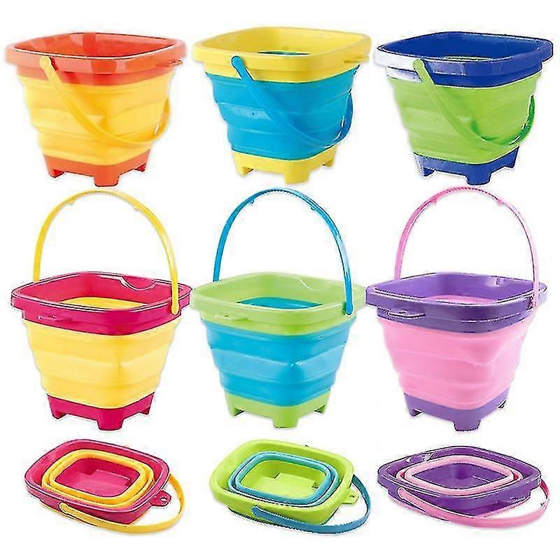 Portable Beach Bucket Sand Toy Foldable Collapsible Multi Purpose Plastic Pail