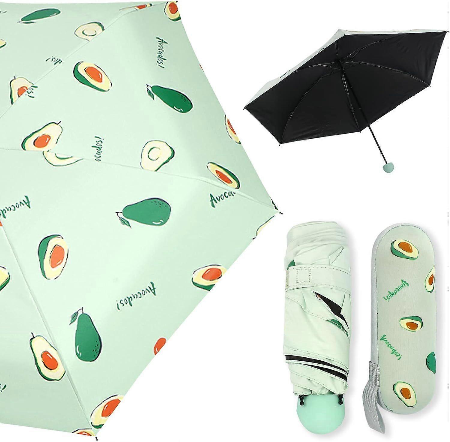 SBSGV Mini Ombrello, Ombrello da viaggio portatile leggero con custodia, Piccolo ombrello compatto da sole e pioggia Protezione UV per donne e uomini