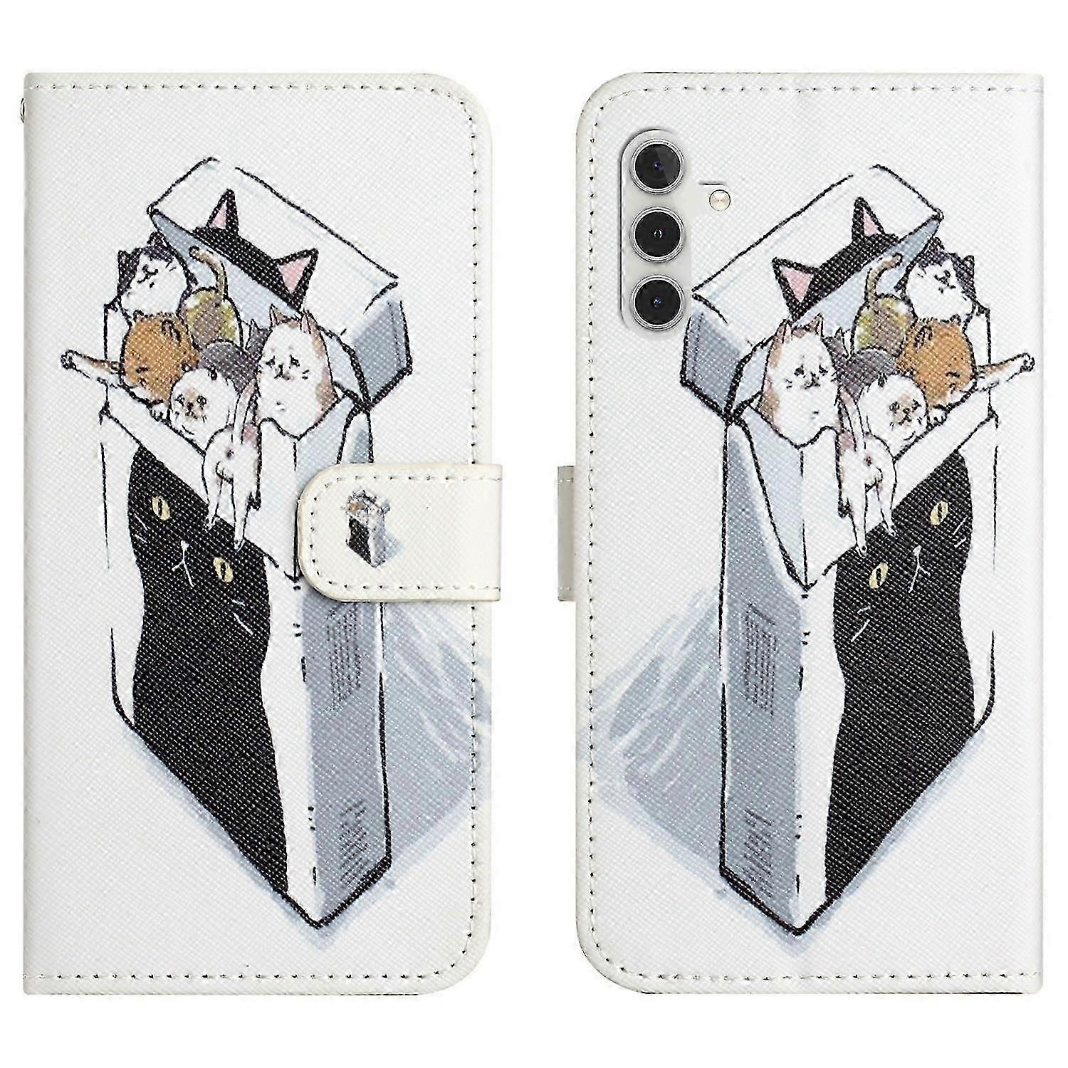 For Samsung Galaxy A26 5g Case Pattern Print Pu Leather Wallet Phone Cover Cross Texture - Flower An