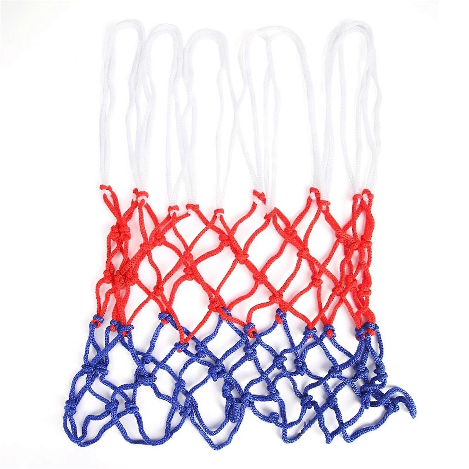 Small Basketball Hoop Net 3Pcs All-Weather Basketball Net Red+White+Blue Basketball Hoop Net for Universal Basketball Stands