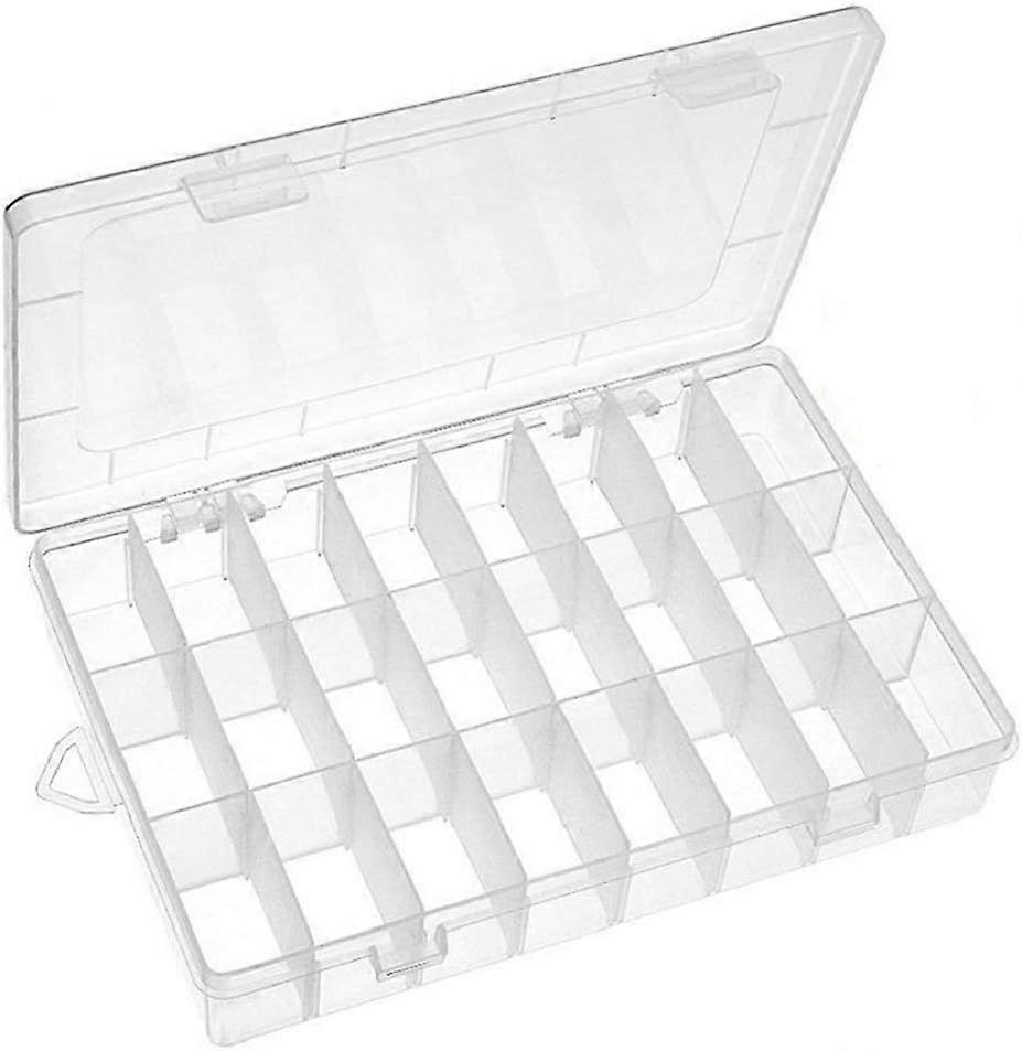High quality brand new  2 Pack Clear Dividers Box 24 Grids Adjustable Plastic