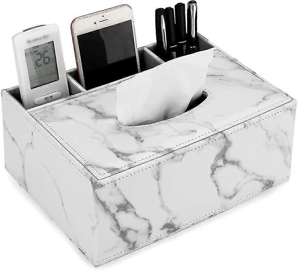 Pu Hold Rectangular Tissue Box With Remote Stora