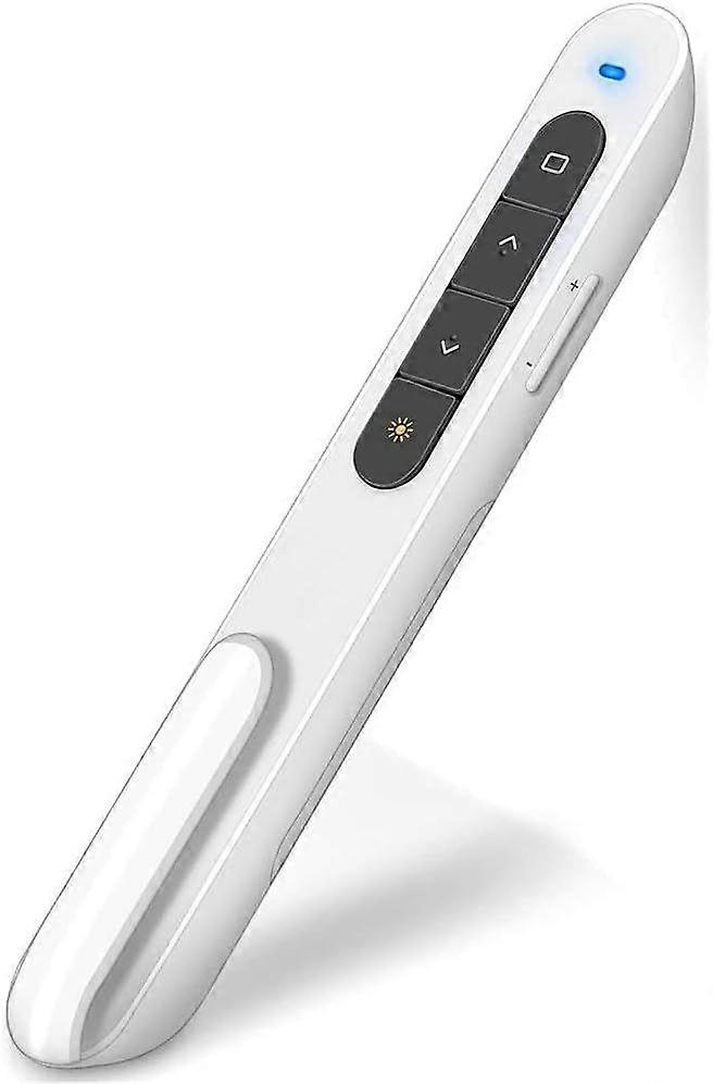 Wireless Presenter, Hyperlink Volume Control Presentation Clicker 2.4GHz USB PowerPoint Presentation Clicker white