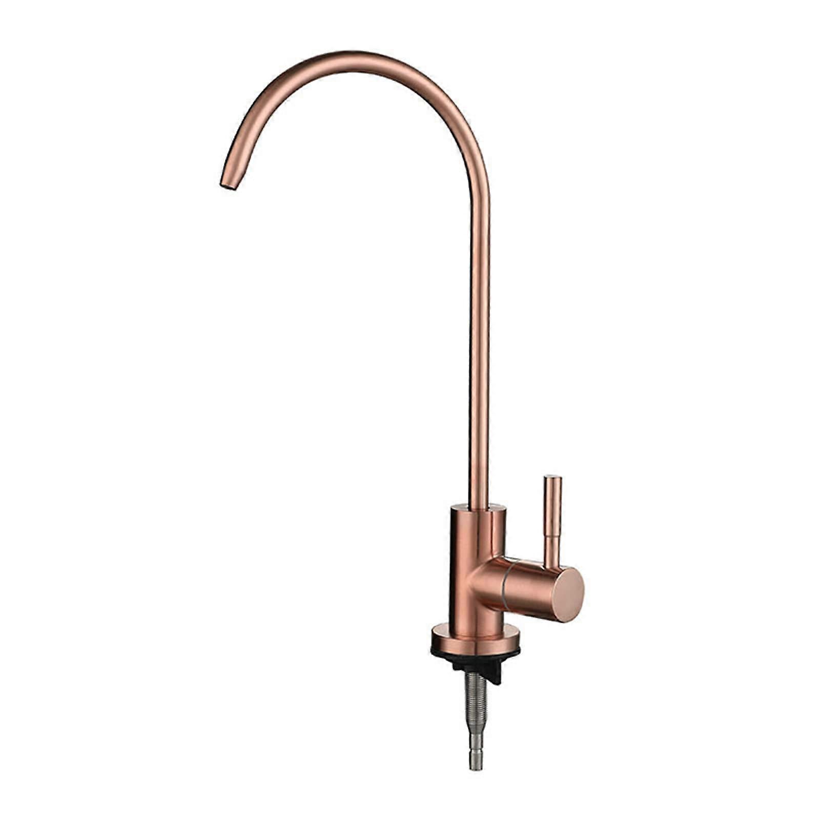 Rose Gold Gooseneck Drinking Water Tap For All Reverse Osmosis Systems, Rose Gold Finish, Single Cold Kitchen Tap