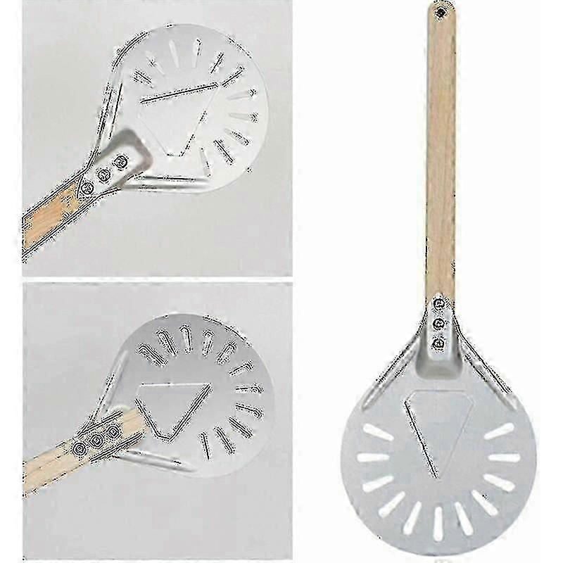 Pizza profissional Virando Casca, alça longa 7/8/9 polegadas pizza perfurada virando casca, pás de pizza, alumínio pizza pás, pequeno - 8 polegadas 40cm