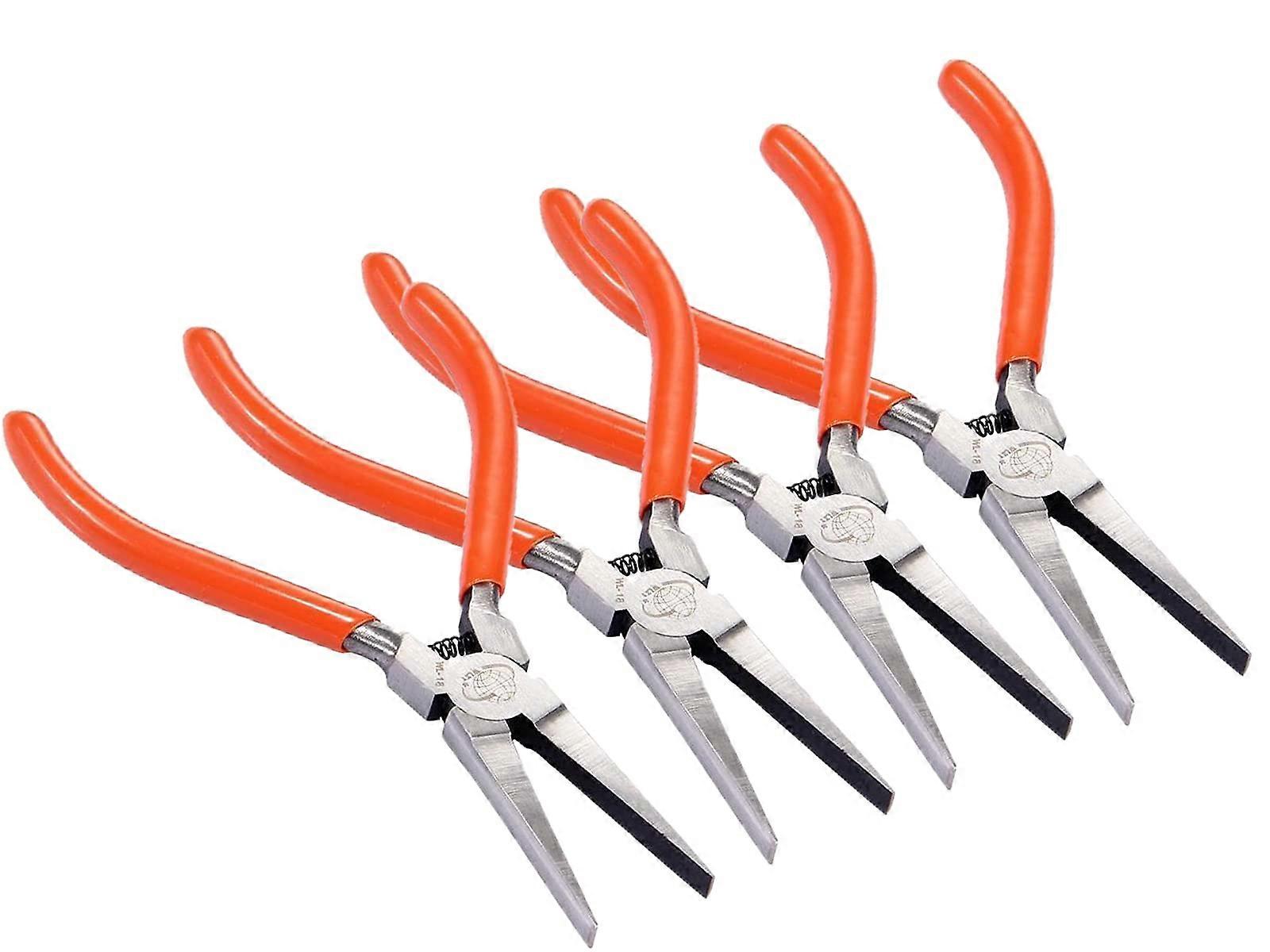Flat Nose Pliers 4 Pack Smooth Jaw for Jewelry Making and Wire Beading, Durable Stainless Steel, 6 Inch