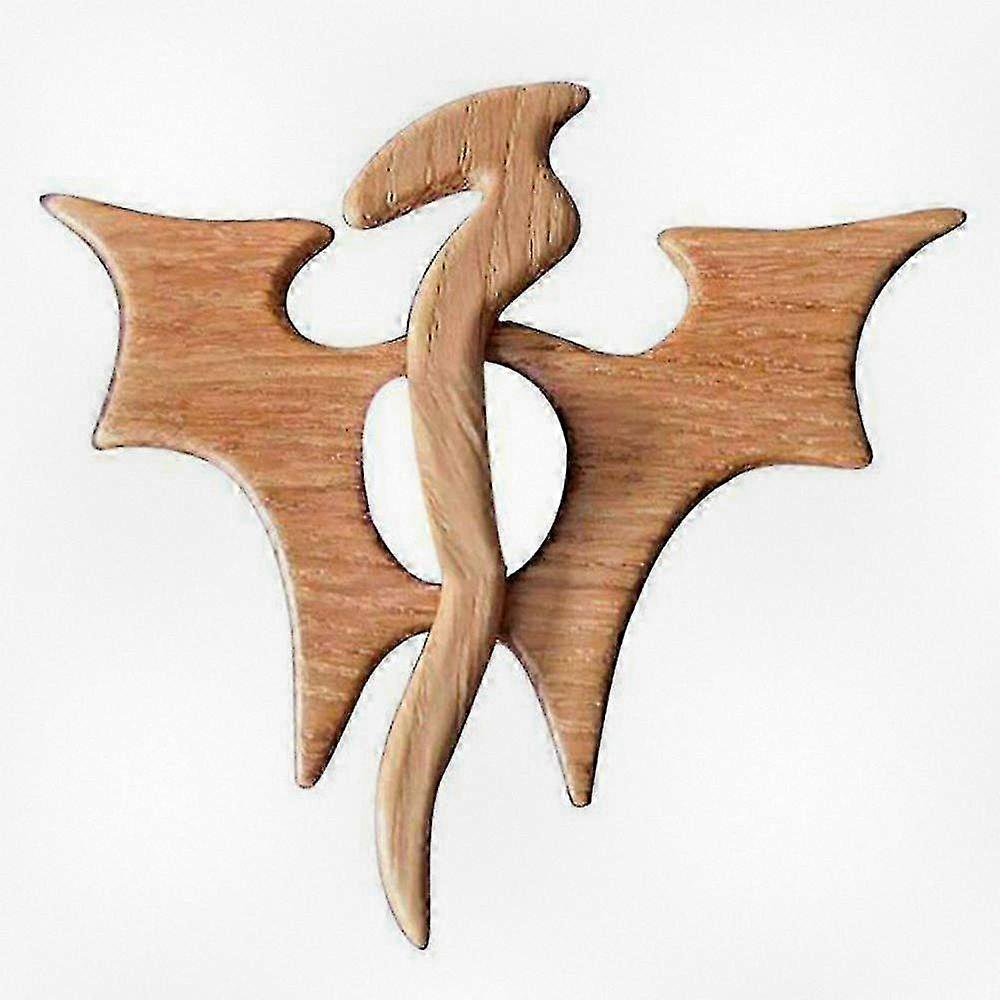Wooden Dragon Pattern Brooch Pin for DIY Craft Projects