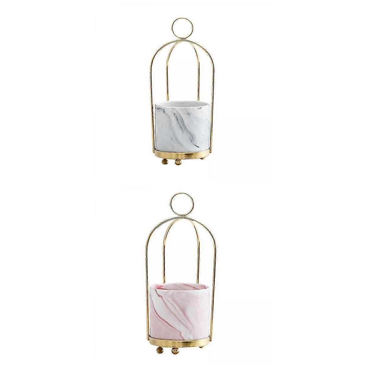 2pcs Vases Pots Hanging Storage Jar Holder Decor