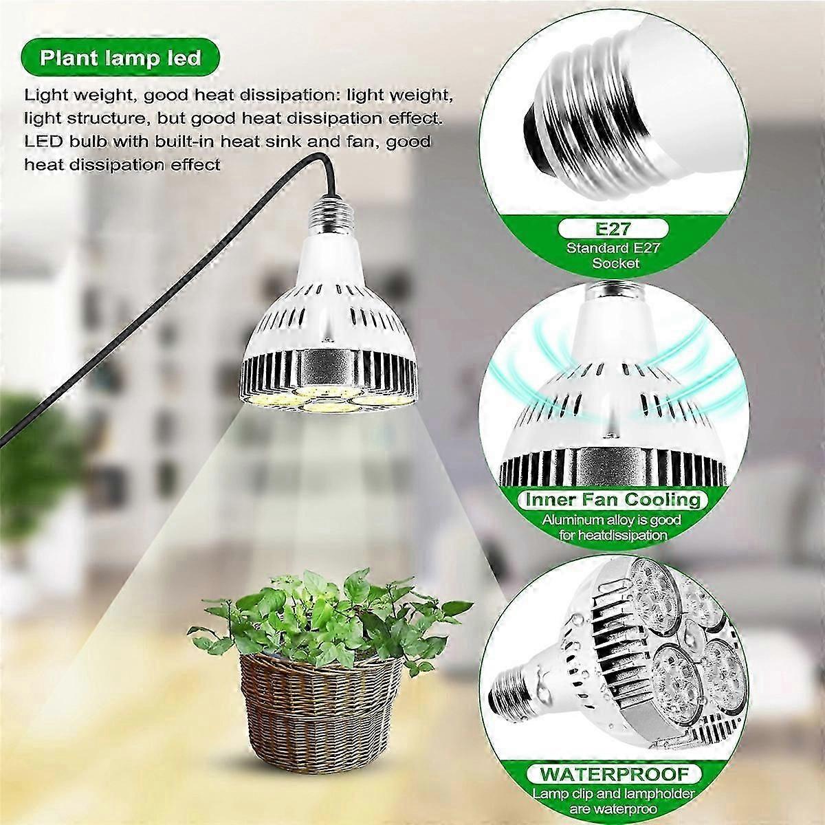E27 Plant Lamp Light Bulb 35W LED Plant Grow Light Full Spect Warm ...