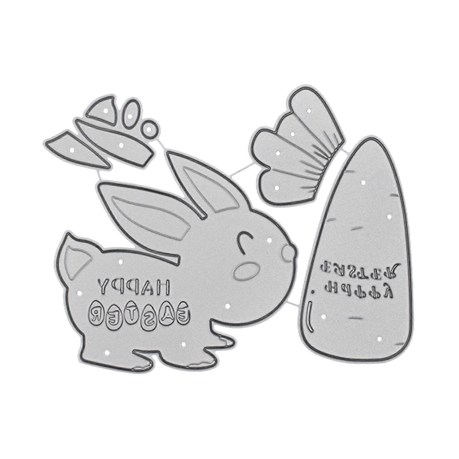 חג פסחא שמח ארנב גזר חיתוך מתכת מת סטנסיל עשה זאת בעצמך Scrapbooking כלי הבלטה נייר כרטיס אלבום תבנית עובש קישוט מלאכה