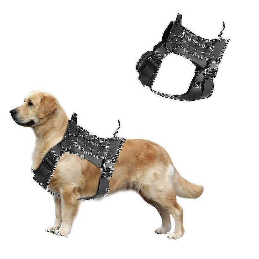 Tactical Dog Harness Nylon Handle Adjustable Training Harness Pet Working Vest