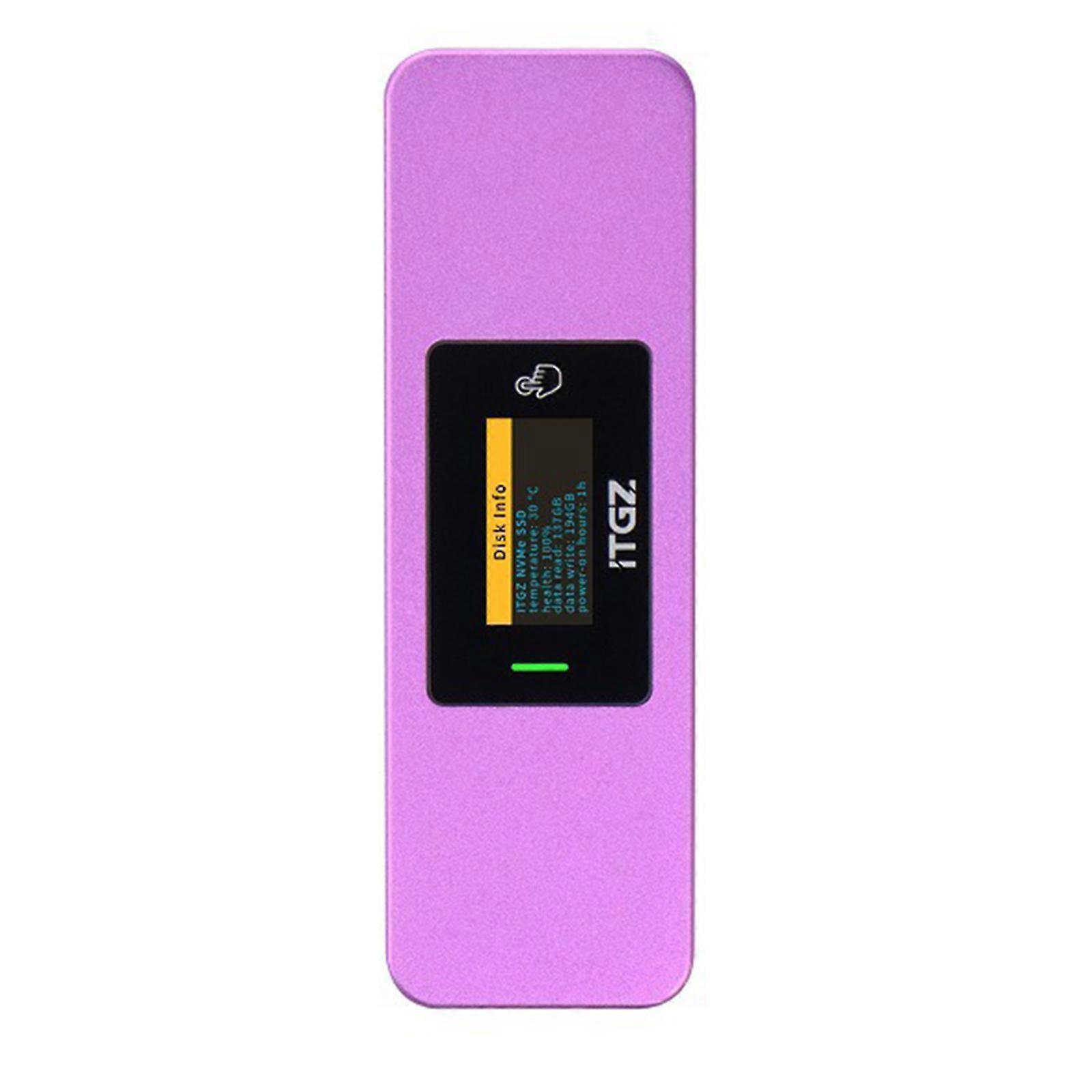 RTL9210B M.2 NVMe SSD Enclosure Adapter 10Gbps NVMe SATA Case LED Display Enclosure NVMe SATA for 2280/2260/2242/2230 pink