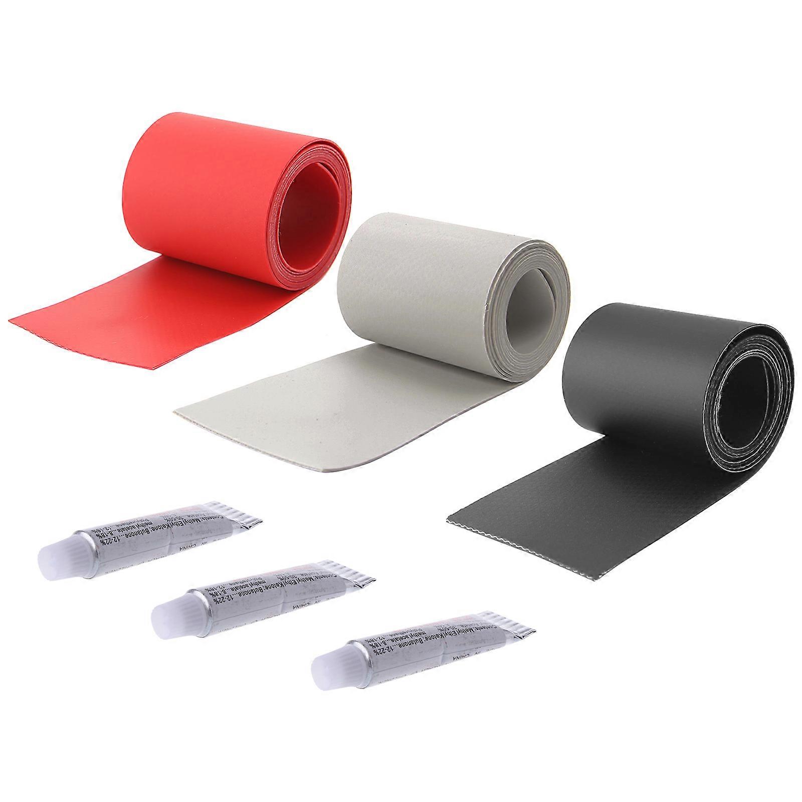 3 Roll Inflatable Boats Leaking Hole PVC Repair Patches Rubber Boats Patches Waterproof Patches Tool for Kayak Easy Use