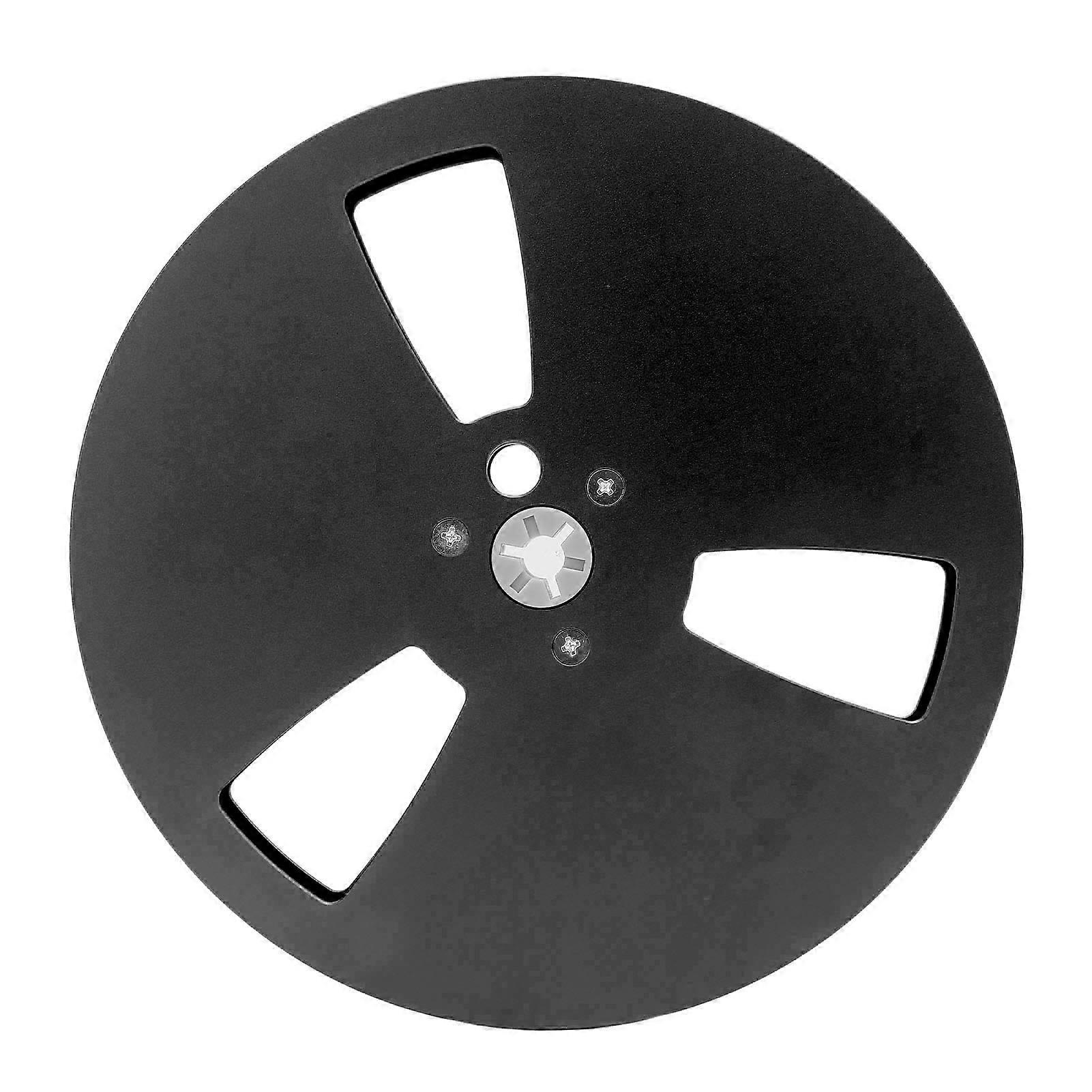 1/4 7 Inch Empty Tape Reel 3 Holes Aluminum Alloy Universal Open Reel Sound Takeup Reel for Reel to Reel Tape Player Black