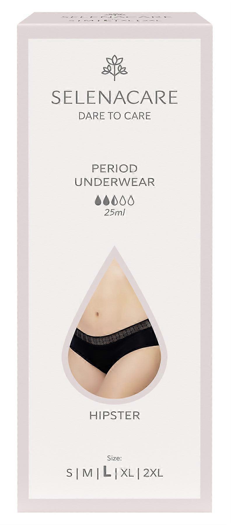 Selenacare Menstrual undies HIPSTER Black Size L