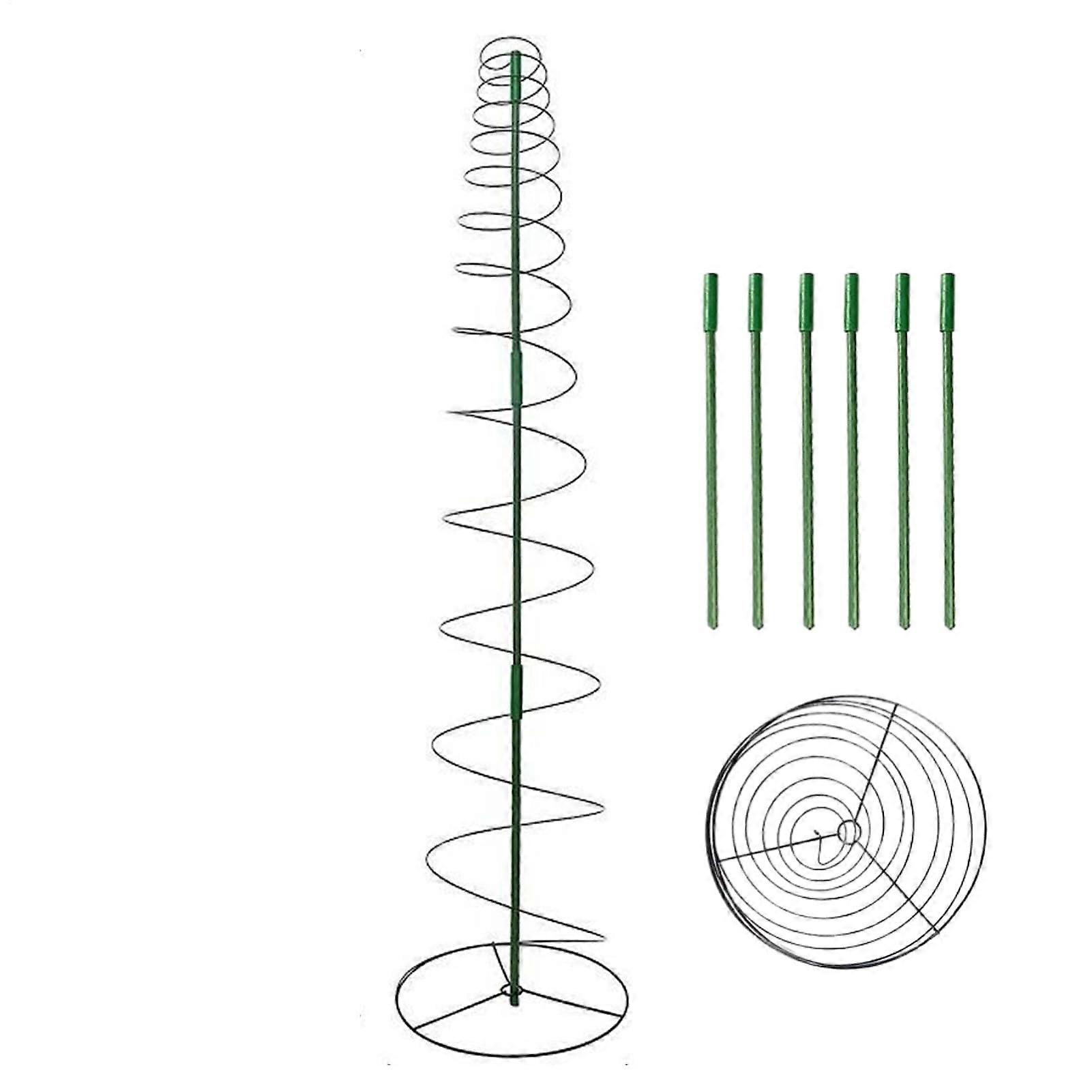 Spiral Garden Obelisk Weatherproof Metal Plant Support For Climbing Cucumbers Peas Beans - Lattice Grid Stake