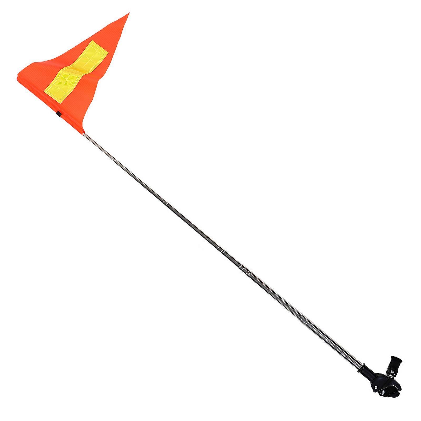 Extendable Flag Pole with Reflective Elements for Safe Travel