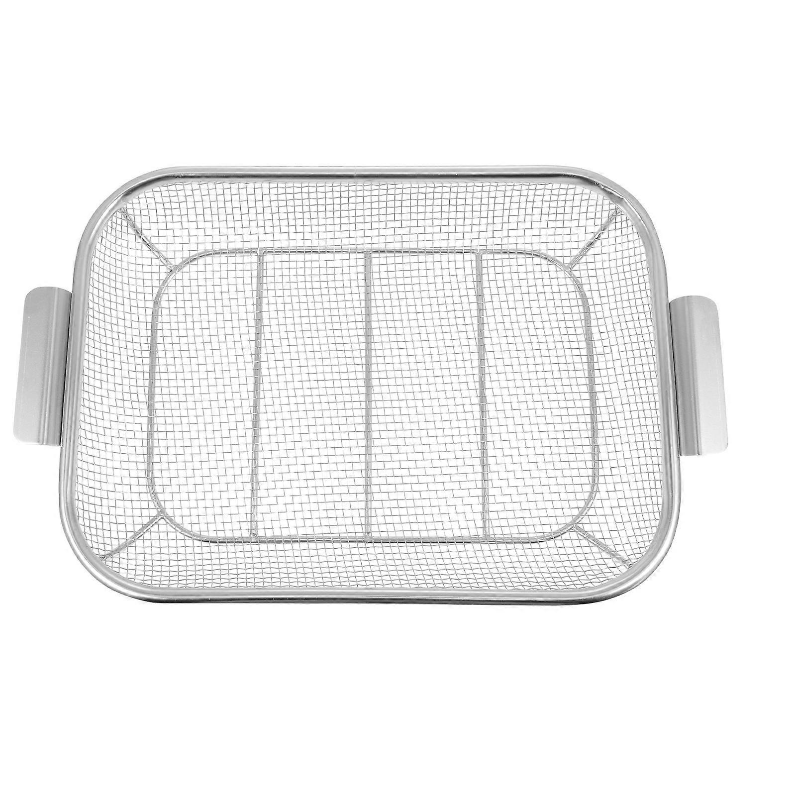 Stainless Steel Fruit and Vegetable Washing Basket with Handles, Drain Container for Kitchen Use, White Strainer