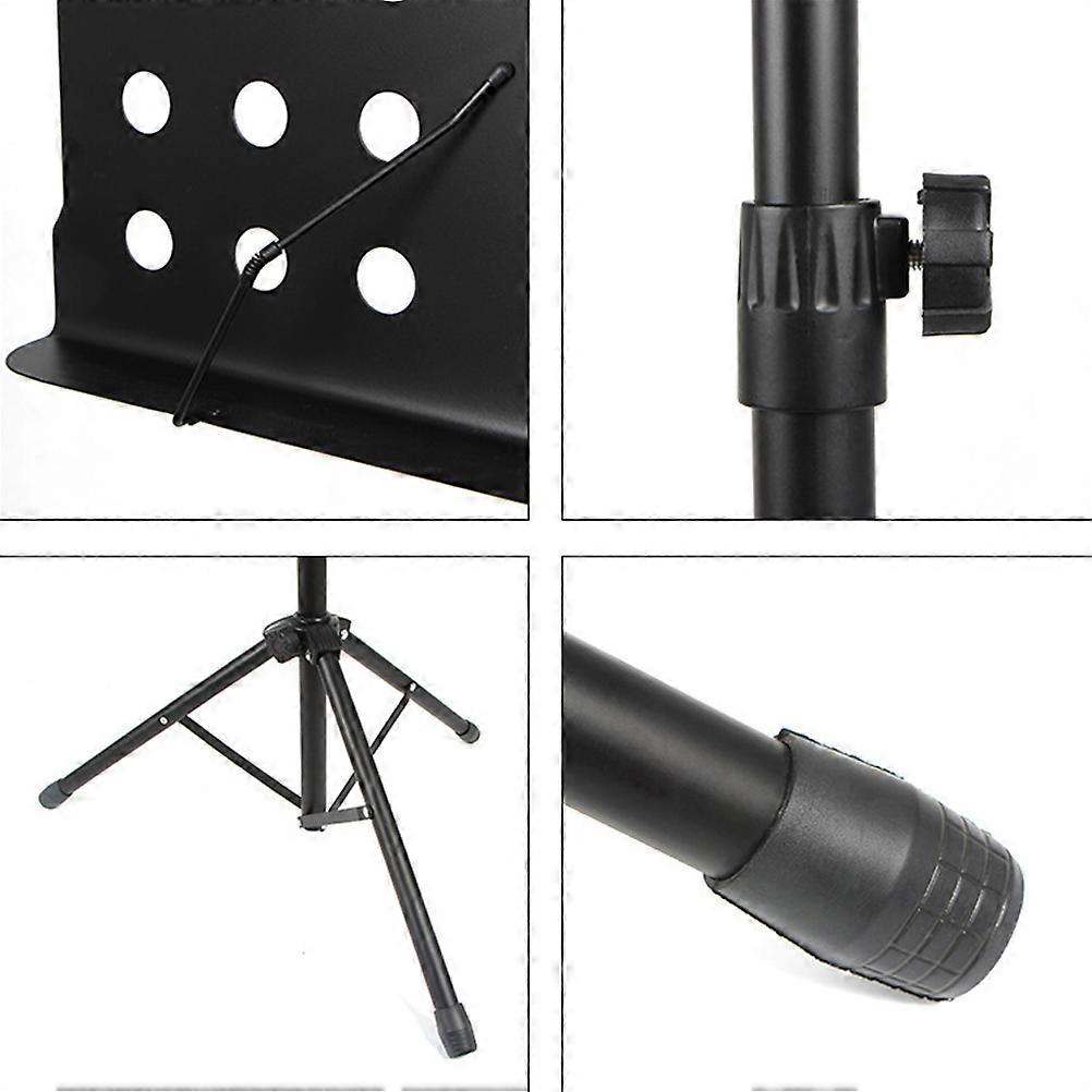 Music Sheet Stand Wind-resistant Adjustable Height Iron Plastic Material for Performance 1Set