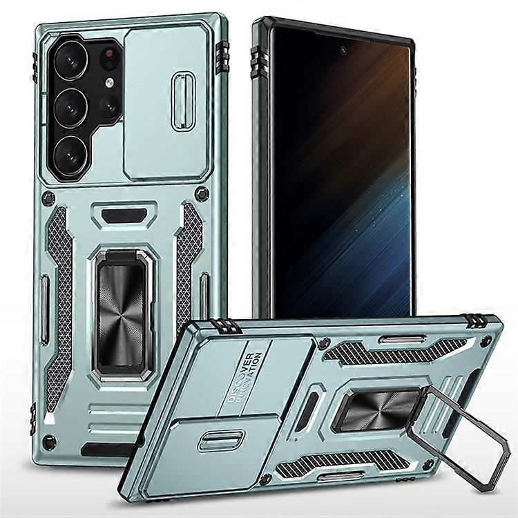Armor Series Compatible For Samsung Galaxy S23 Ultra Protective Phone Case, Kickstand PC + TPU Hybrid Cover with Slide Camera Prot