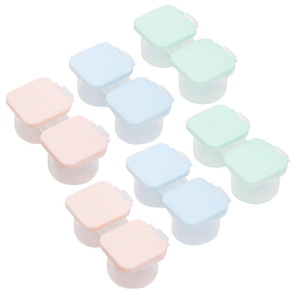 6pcs Lens Holder Set Portable Soak & Storage Cases for Travel & Home Use Leak Resistant Bulk Supply in Green