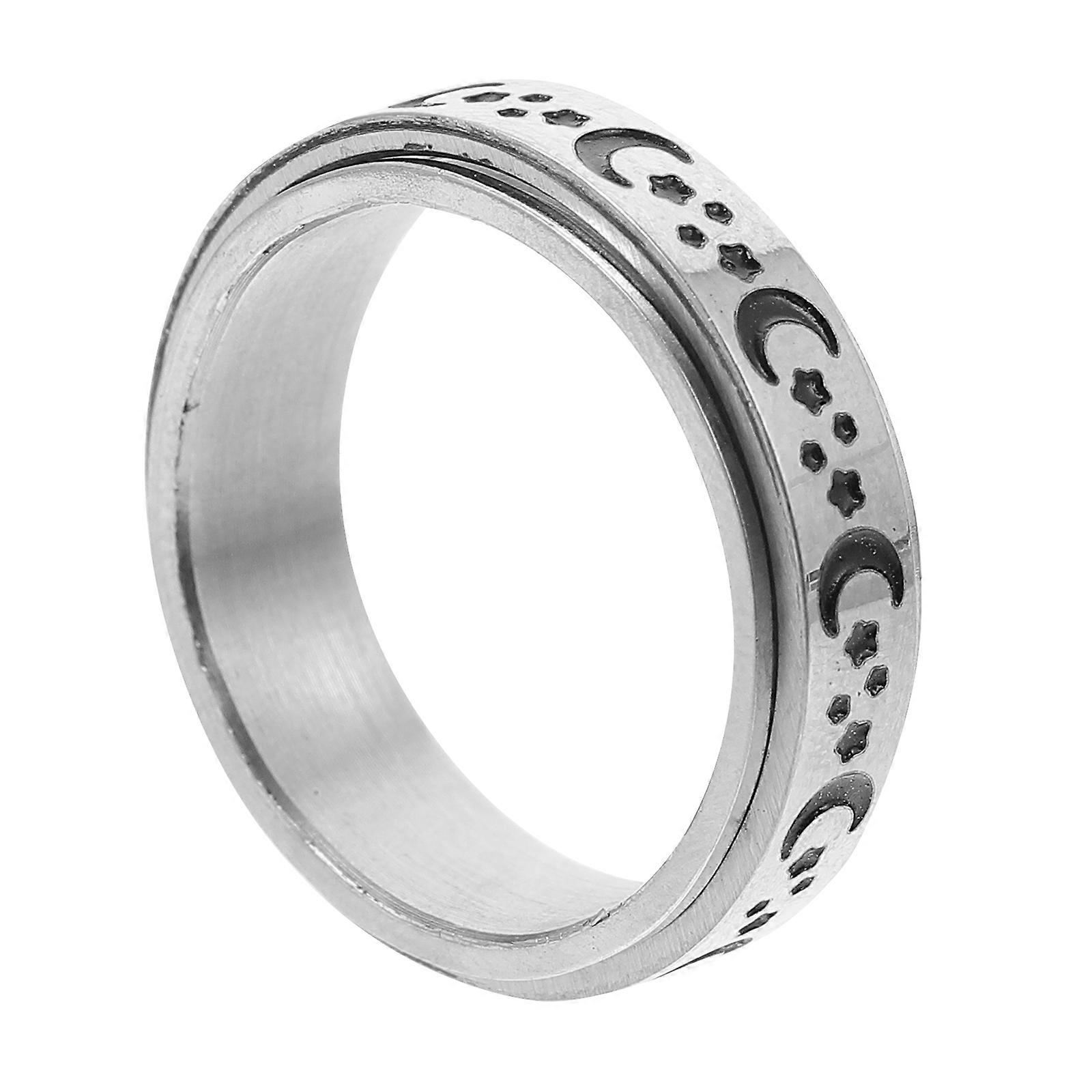 1pc Rotatable Metal Ring Unique Design Titanium Steel Perfect Birthday Present