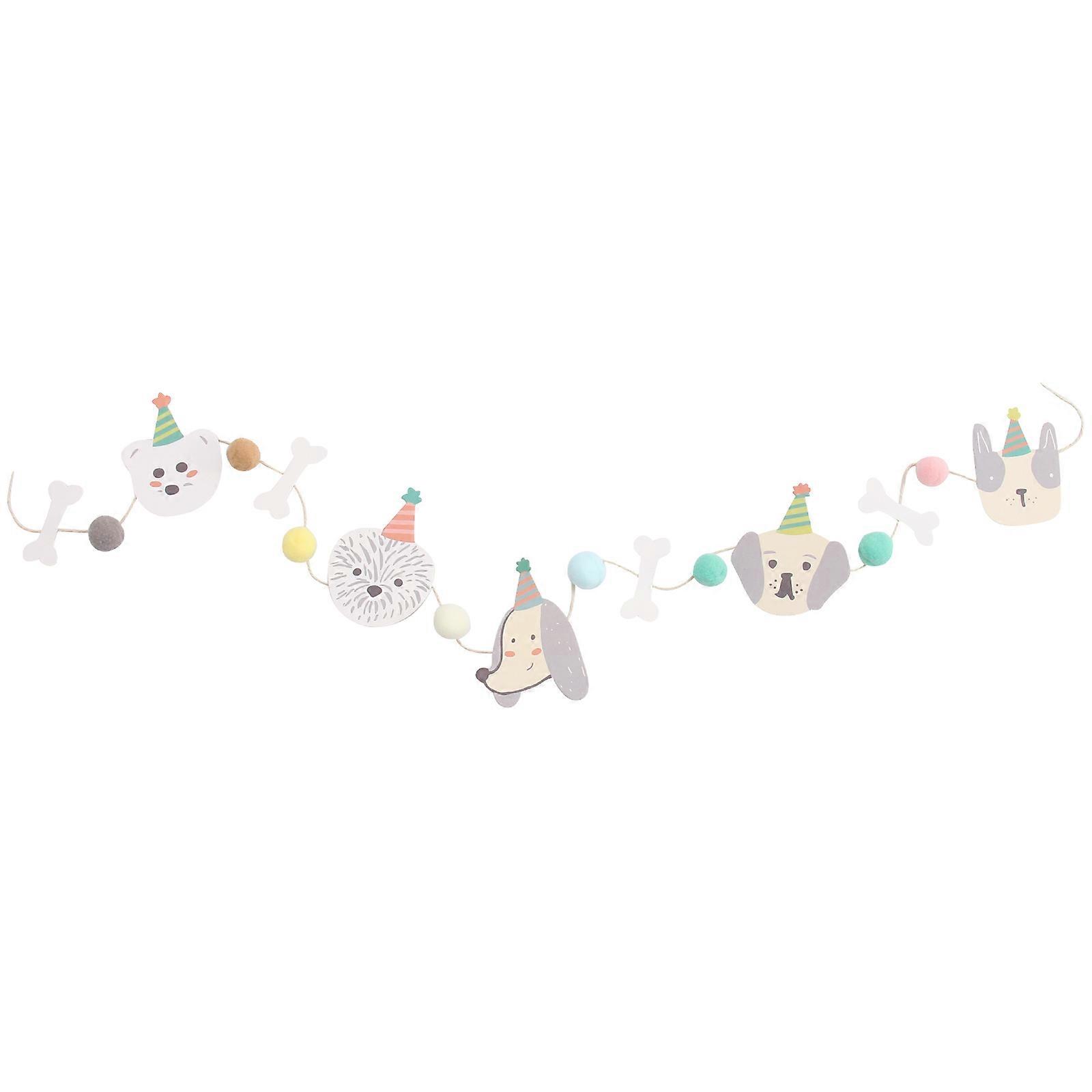 Pet Birthday Banner Wall Decoration Multi Colored Rectangle Shape 1Set