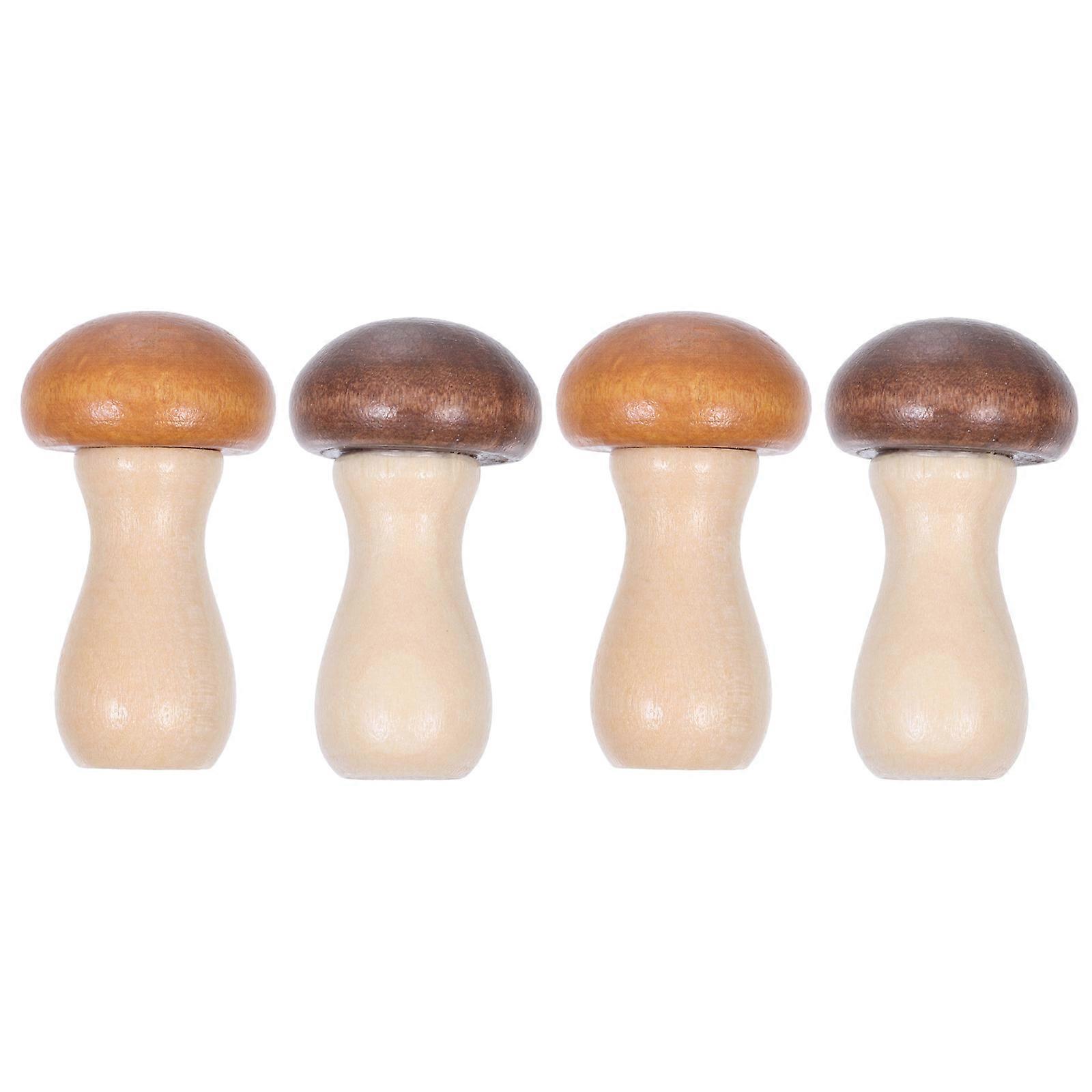 Wooden Mushroom Chopstick Holders Creative Cutlery Rests for Home and Restaurant Table Décor (4pcs)