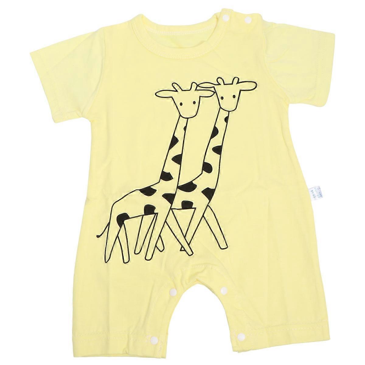 Unisex Baby Clothes Rompers Jumpsuits Summer Wear Yellow 90cm Breathable 1Pcs