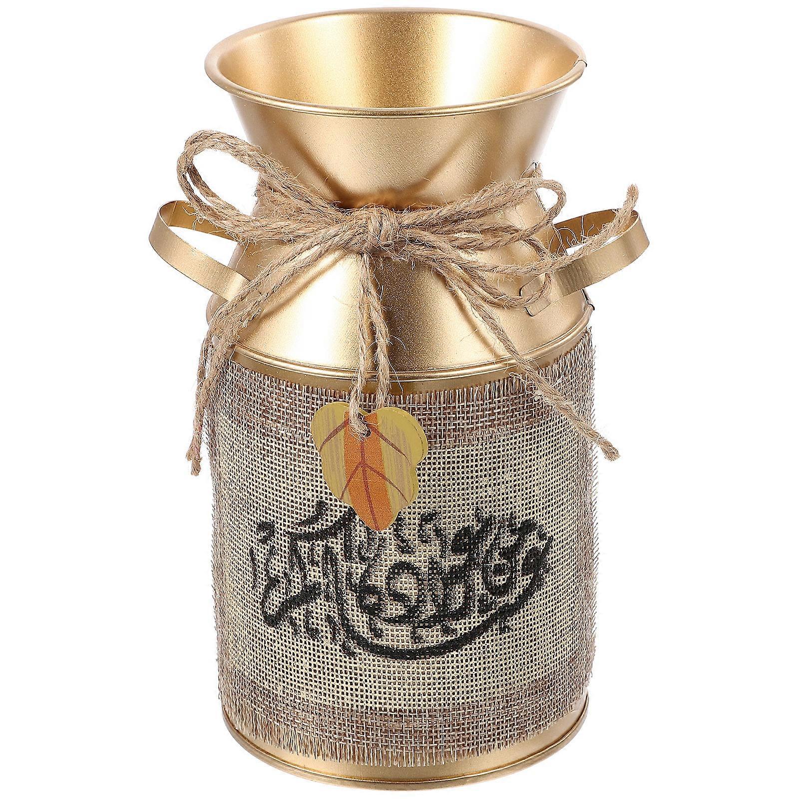 Rustic Vase Multi Functional Galvanized Iron Flower Bucket for Women Design Enthusiasts 1Pcs