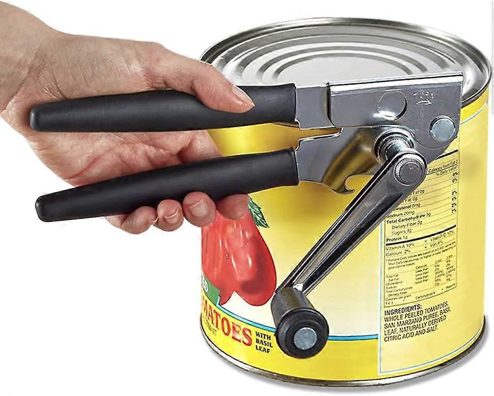 1 piece manual crank can opener with rubber coated h le