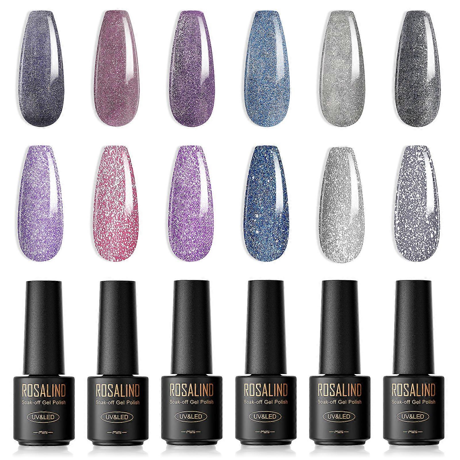 UV Gel Lack Pastell 6 x 7 ml Shellac Semipermanent Nagellack Set, Home Nagelstudio Design Set