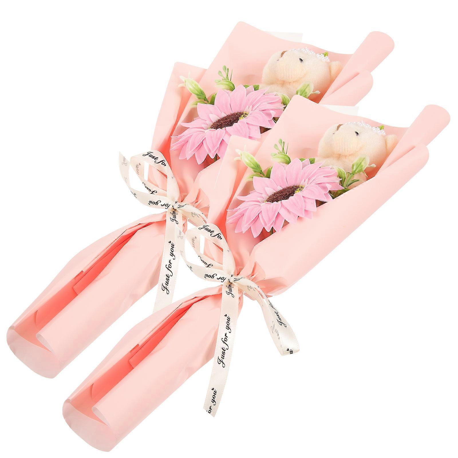 Congrats Bear Pink Paper Decoration Graduates 2Pcs