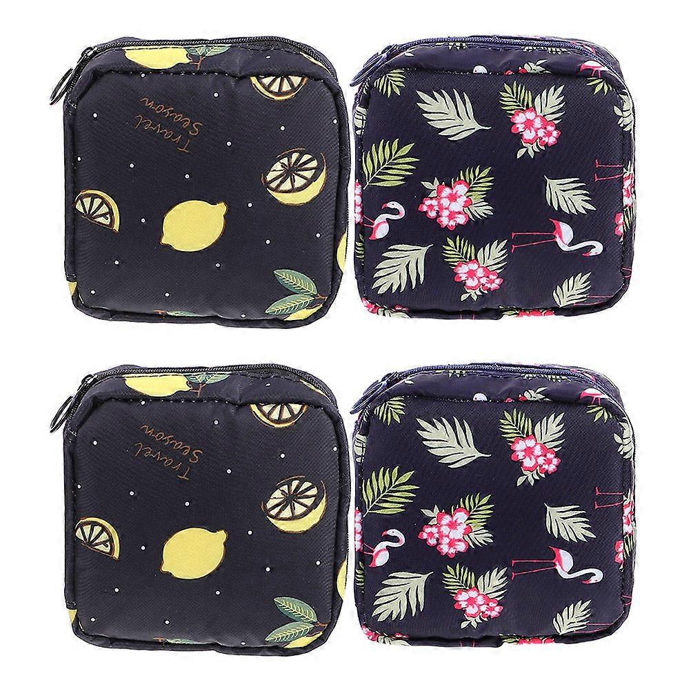 Sanitary Organizer Travel Menstrual Pads Storage Pouches Navy 4Set