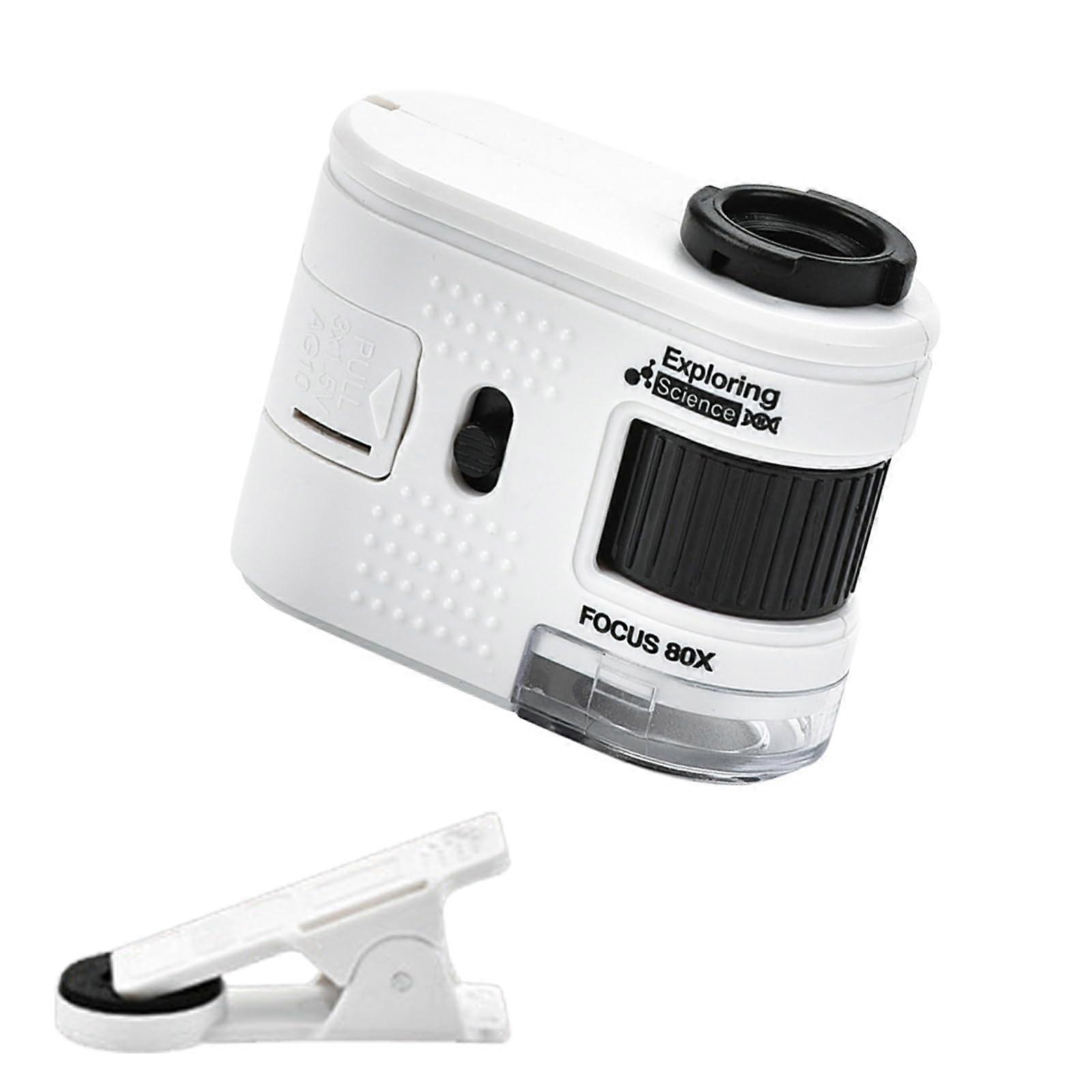 Small Microscope with 1000x Magnification and LED Illumination, UserFriendly Compact Microscope ABS for Detailed Inspection W5800B with Clip