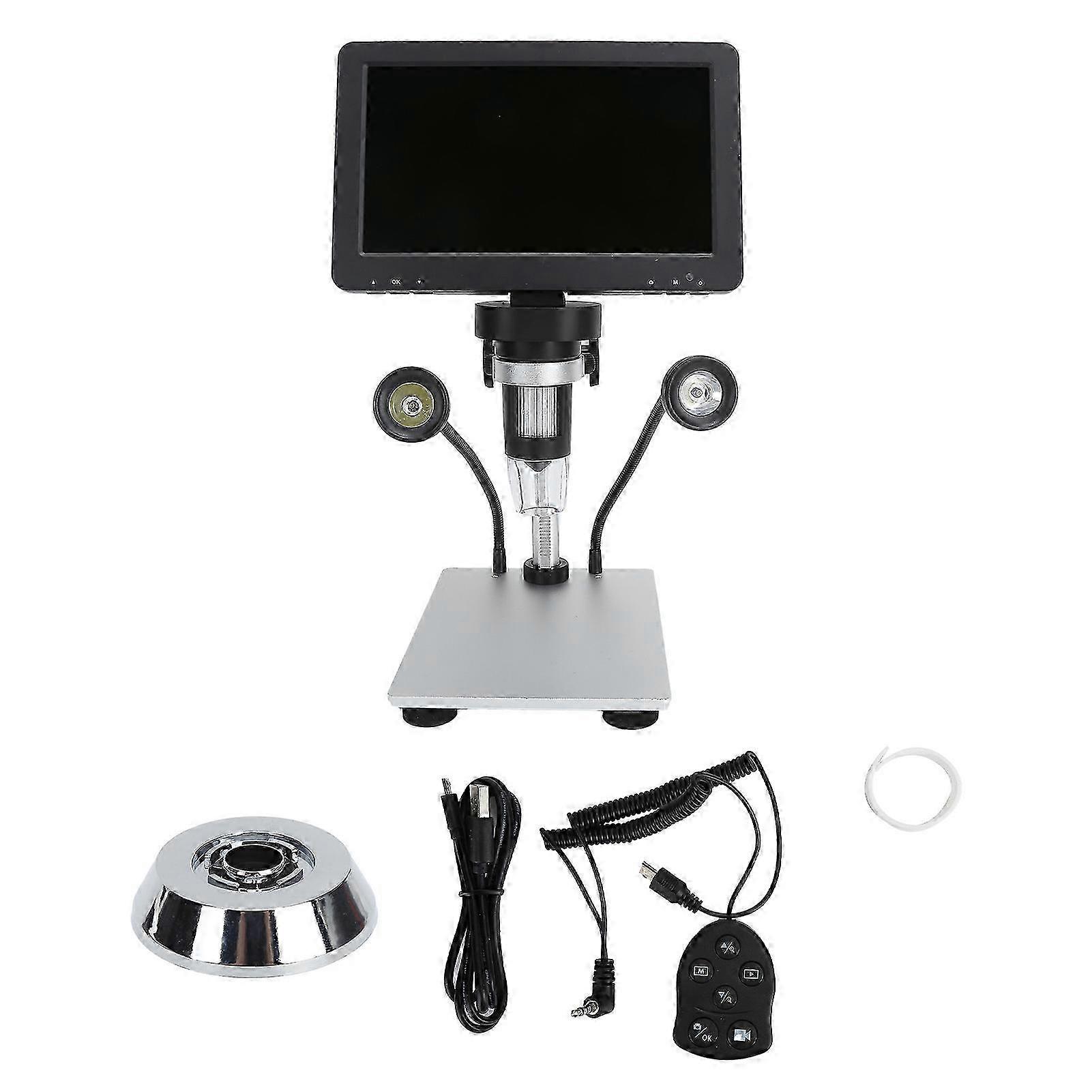 Digital Microscope with 7-Inch Screen, 8 LED Lights, Adjustable Brightness, 1200X HD USB Video