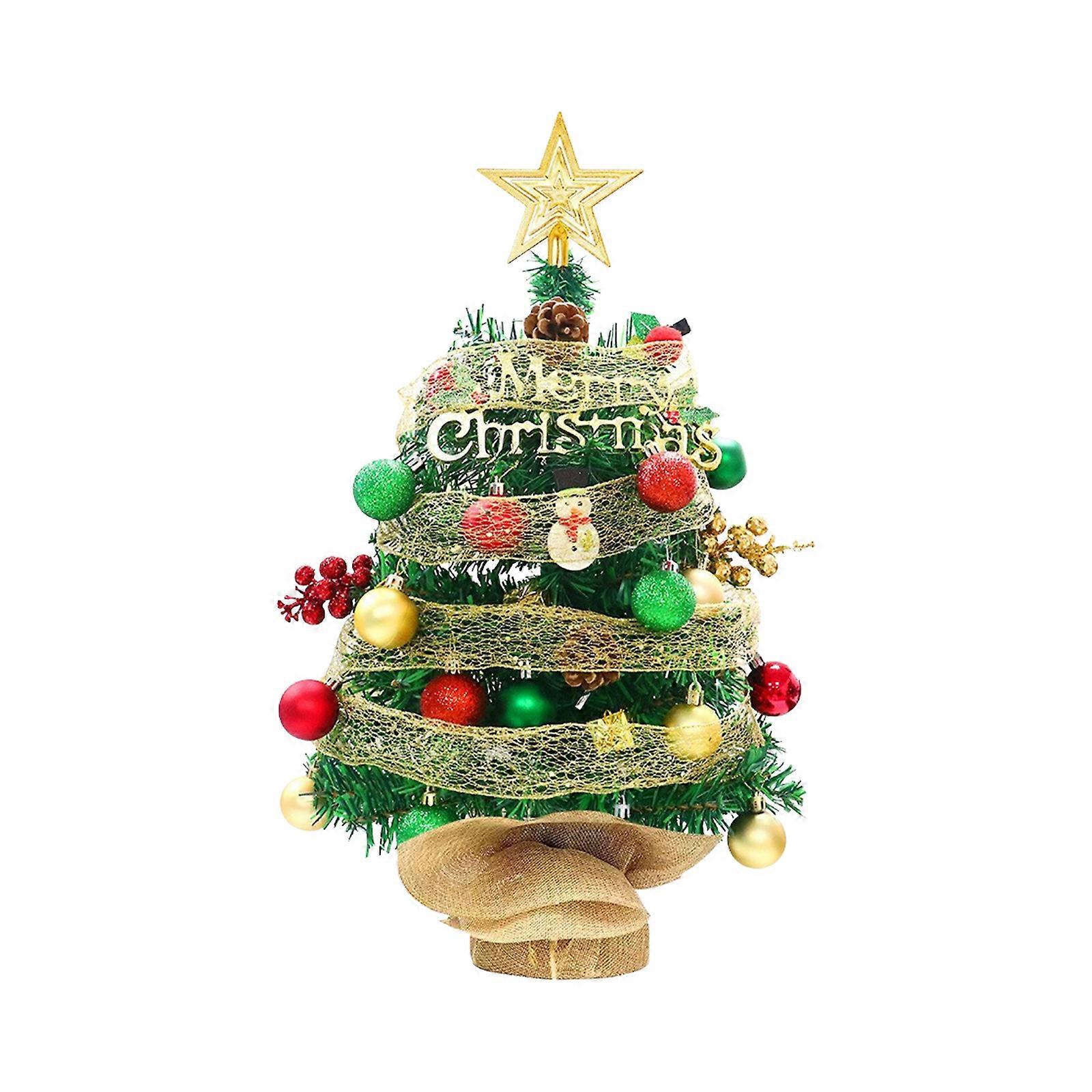 Tabletop Xmas Tree, Multicolor 45Cm Artificial Pine Tree, Battery Operated Led Lights, Perfect For Indoor Holiday Decor, Miniature Christmas Tree